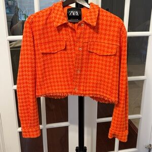 Zara Orange Houndstooth Jackwt